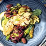 Recipe: Greek pan-fried perch with spinach hummus